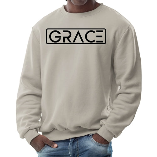 Mens Graphic Sweatshirt - Grace Christian Black Illustration