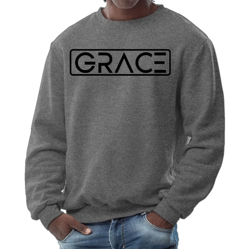 Mens Graphic Sweatshirt - Grace Christian Black Illustration