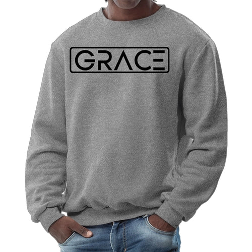 Mens Graphic Sweatshirt - Grace Christian Black Illustration