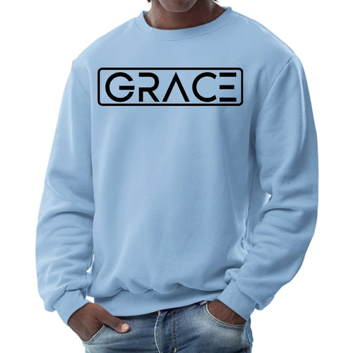 Mens Graphic Sweatshirt - Grace Christian Black Illustration