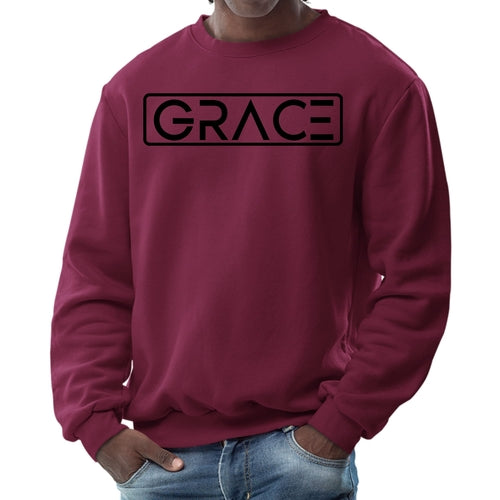 Mens Graphic Sweatshirt - Grace Christian Black Illustration