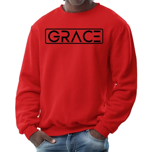 Mens Graphic Sweatshirt - Grace Christian Black Illustration