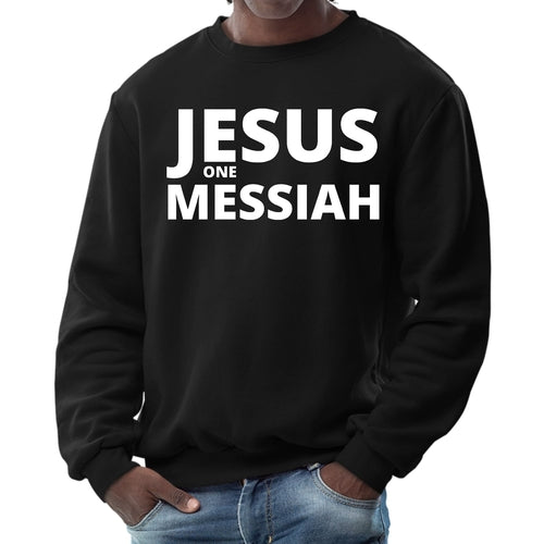 Mens Graphic Sweatshirt - Jesus one Messiah