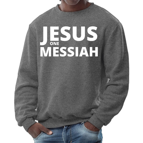 Mens Graphic Sweatshirt - Jesus one Messiah