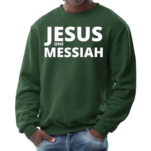 Mens Graphic Sweatshirt - Jesus one Messiah