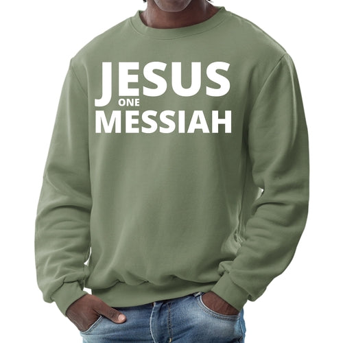 Mens Graphic Sweatshirt - Jesus one Messiah