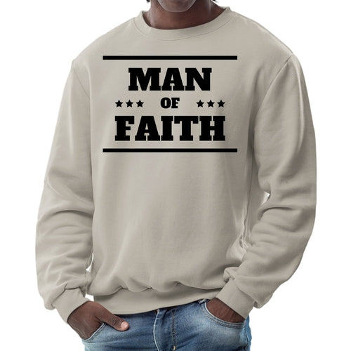 Mens Graphic Sweatshirt - Man of Faith Black Illustration