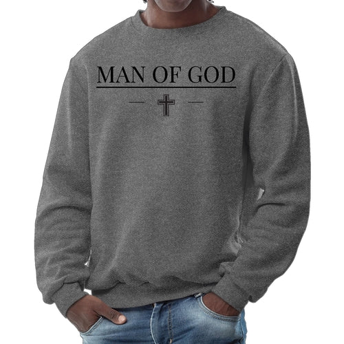 Mens Graphic Sweatshirt - Man of God Black Print