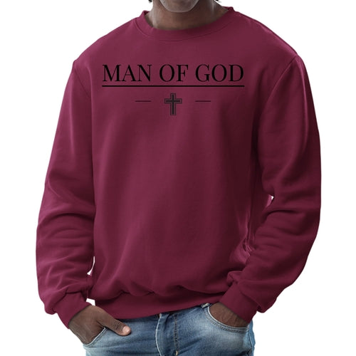 Mens Graphic Sweatshirt - Man of God Black Print