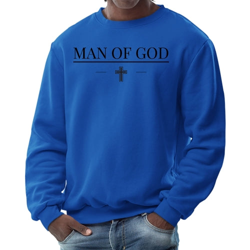Mens Graphic Sweatshirt - Man of God Black Print