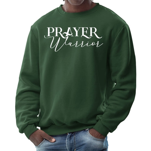 Mens Graphic Sweatshirt - Prayer Warrior Script Style Illustration