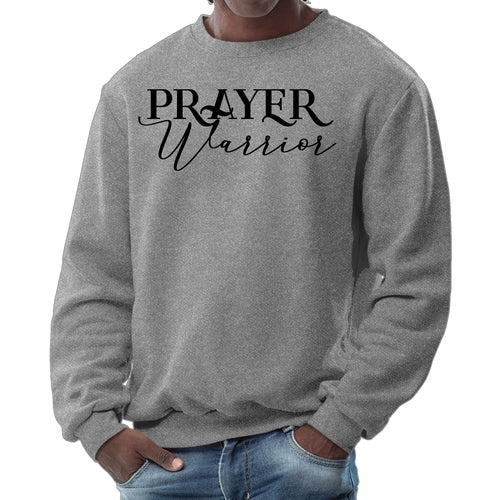 Mens Graphic Sweatshirt - Prayer Warrior Script Style Illustration