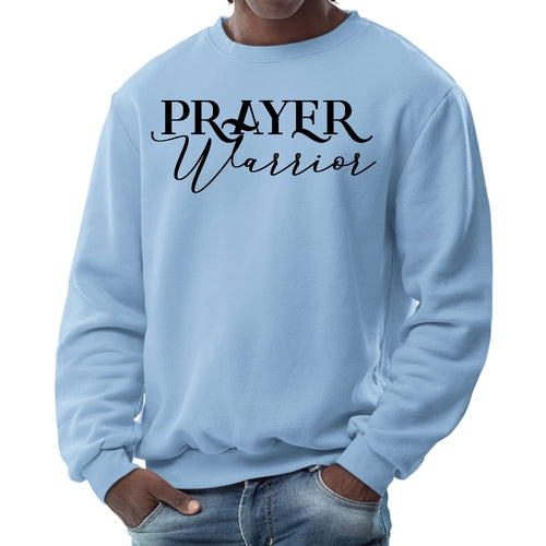 Mens Graphic Sweatshirt - Prayer Warrior Script Style Illustration