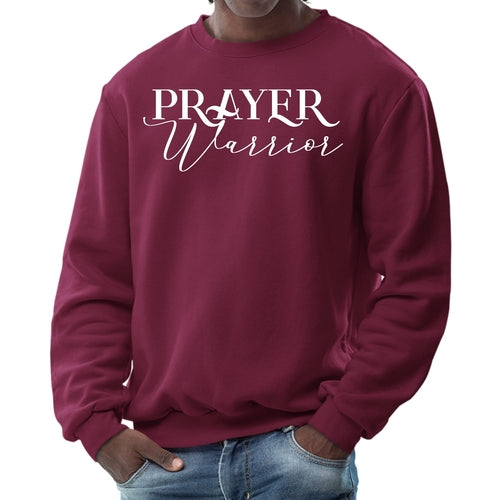 Mens Graphic Sweatshirt - Prayer Warrior Script Style Illustration