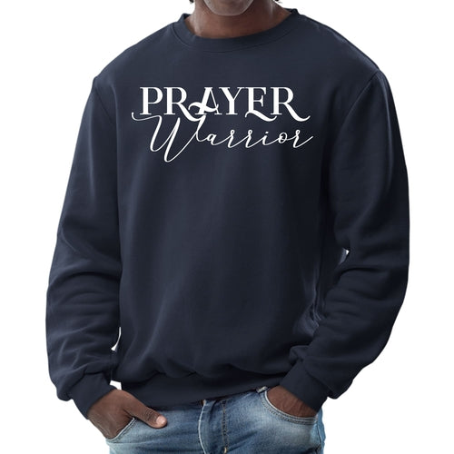 Mens Graphic Sweatshirt - Prayer Warrior Script Style Illustration