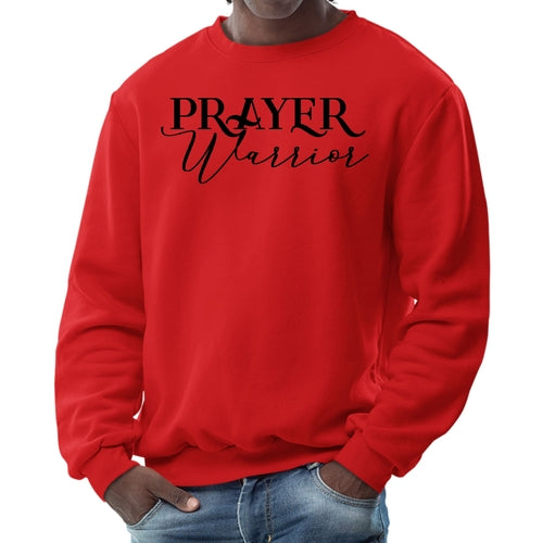 Mens Graphic Sweatshirt - Prayer Warrior Script Style Illustration