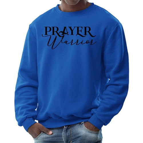 Mens Graphic Sweatshirt - Prayer Warrior Script Style Illustration
