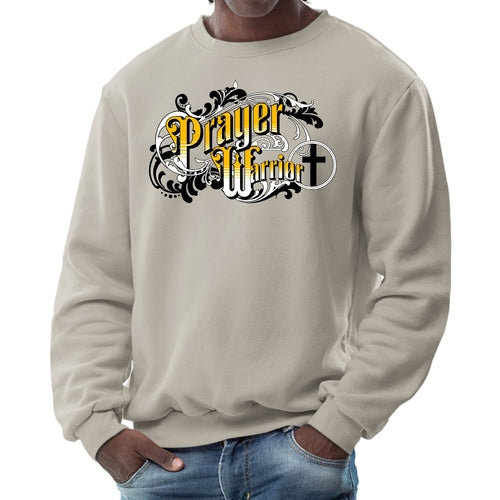 Mens Graphic Sweatshirt - Prayer Warrior Victorian Style Illustration