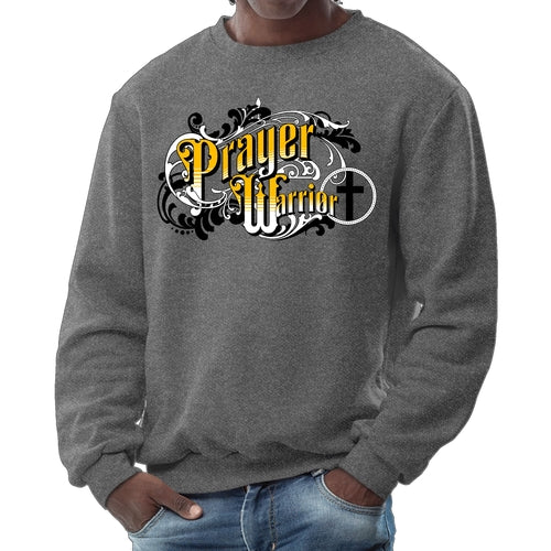 Mens Graphic Sweatshirt - Prayer Warrior Victorian Style Illustration