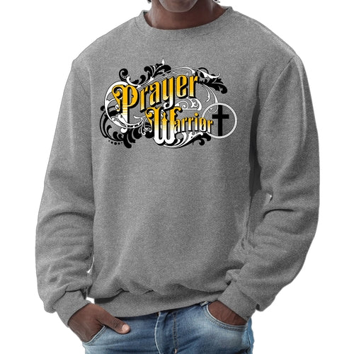 Mens Graphic Sweatshirt - Prayer Warrior Victorian Style Illustration