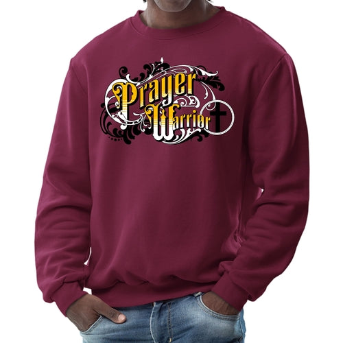 Mens Graphic Sweatshirt - Prayer Warrior Victorian Style Illustration