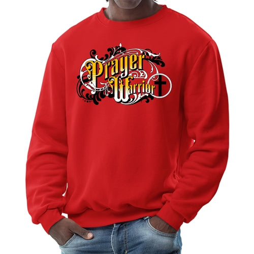 Mens Graphic Sweatshirt - Prayer Warrior Victorian Style Illustration