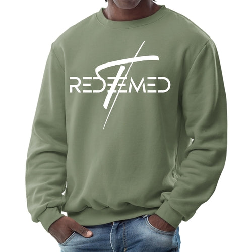 Mens Graphic Sweatshirt - Redeemed Cross