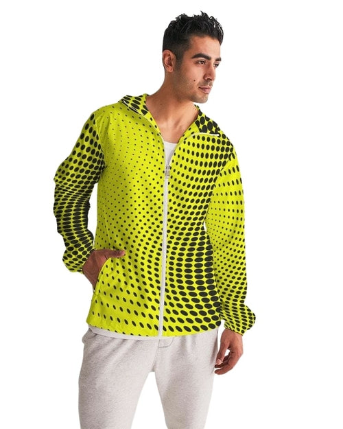 Mens Lightweight Windbreaker Jacket with Hood and Zipper Closure -