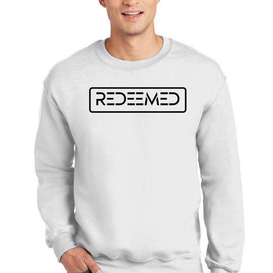 Mens Graphic Sweatshirt - Redeemed Black Illustration