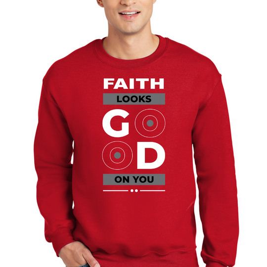 Mens Graphic Sweatshirt - Faith Looks Good