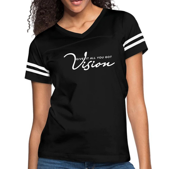 Womens Vintage Sport Graphic T-shirt - Vision - Give it All you Got