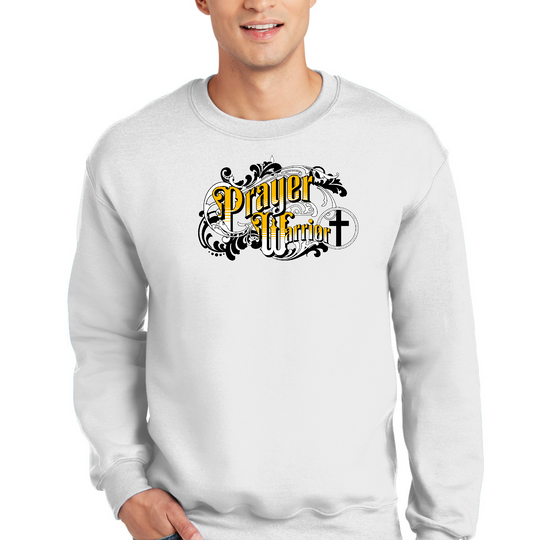 Mens Graphic Sweatshirt - Prayer Warrior Victorian Style Illustration
