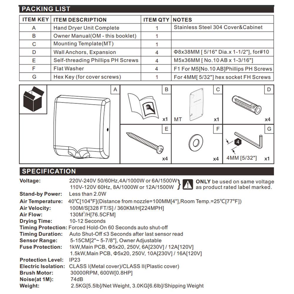 ULTIMATE Automatic Commercial Hand Dryer | Stainless-Steel Bathroom