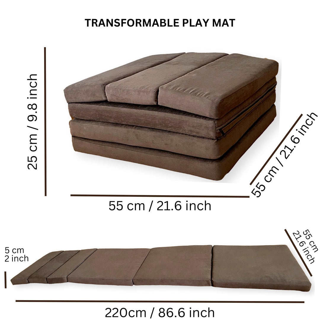 Transformable Kids Play Mat and Couch - Multipurpose Baby Play Mat and