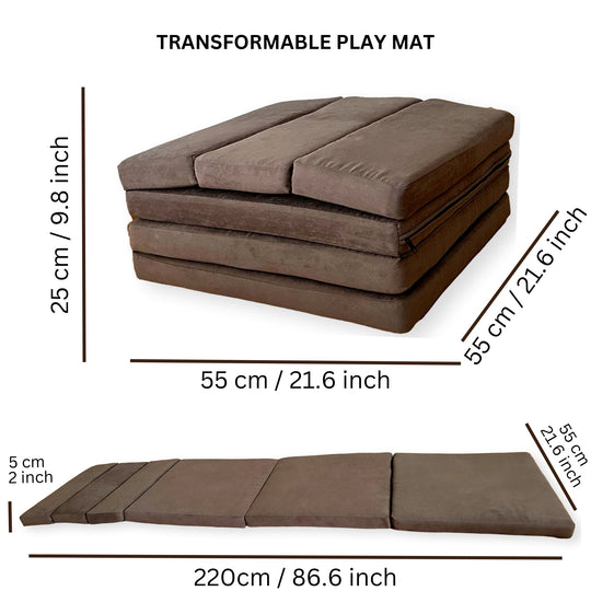 Transformable Kids Play Mat and Couch - Multipurpose Baby Play Mat and