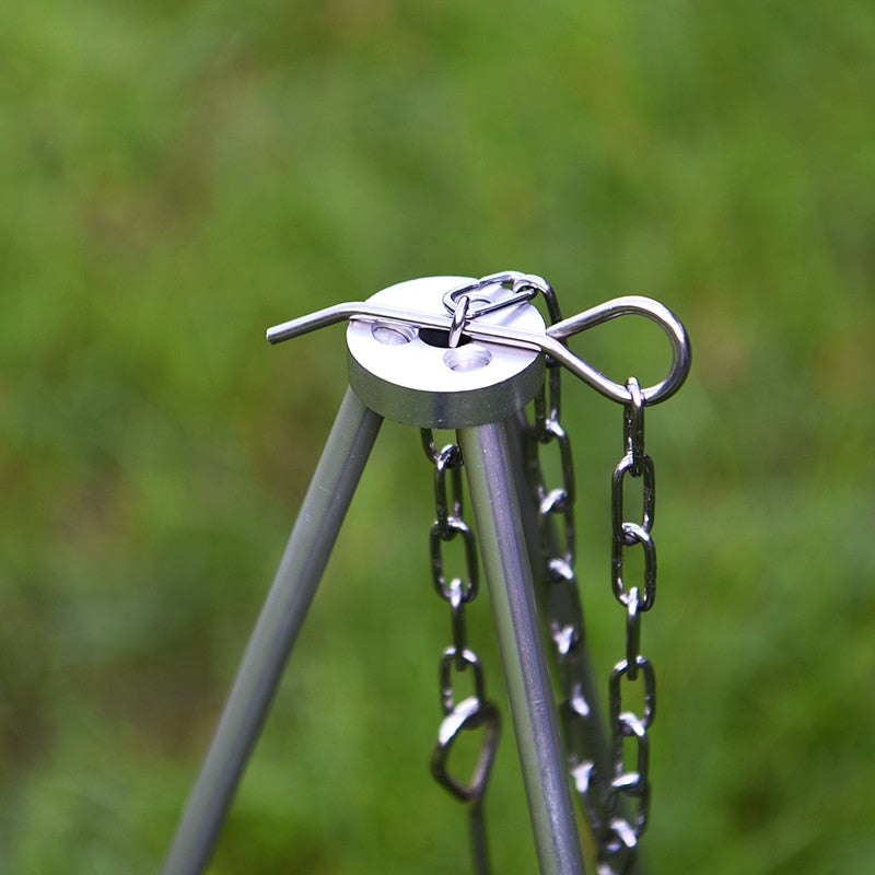 Camping Tripod for Fire Hanging Pot Outdoor Campfire Cookware Picnic