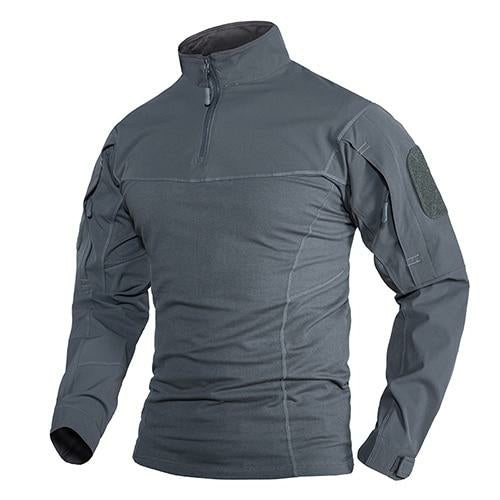 Military Assault T-shirts Mens Long Sleeve Crew-Neck Airsoft Tactical