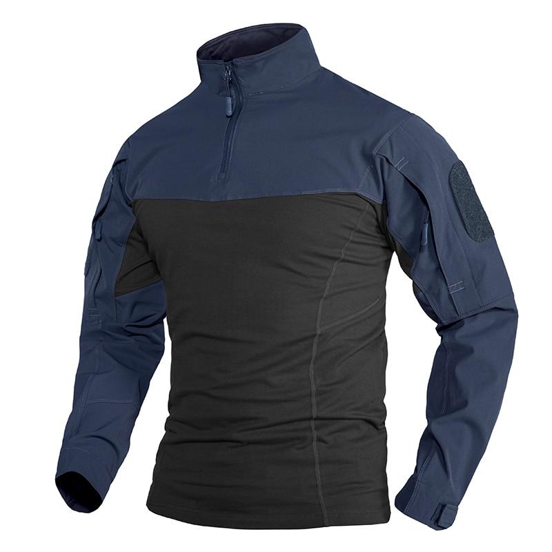 Military Assault T-shirts Mens Long Sleeve Crew-Neck Airsoft Tactical