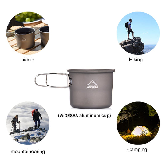 Camping Mug Outdoor Coffee Tea Aluminum Cup Tourism Tableware Picnic