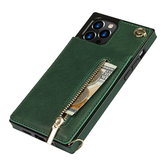 Slim Zipper Wallet Case for iPhone