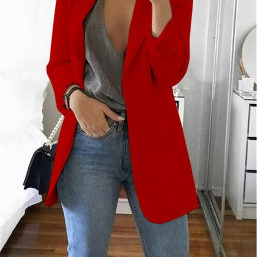 Autumn Women Casual Slim Blazers Suit Jacket Fashion Lady Office Suit