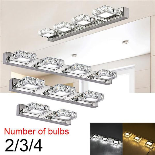New 6W Double Lamp Crystal Surface Bathroom Bedroom Lamp White Light
