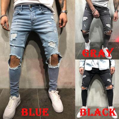New fashion Men Jeans Stretch Destroyed Ripped Design Fashion
