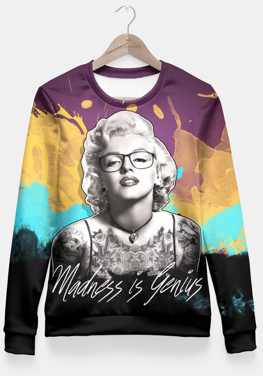 Madness is Genius Sudadera entallada Fitted Waist Sweater Women