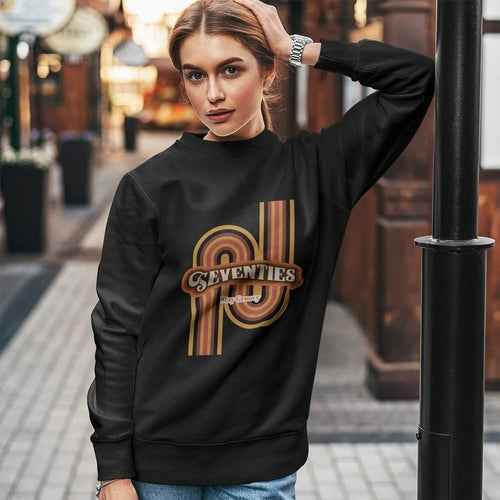 Womens Retro 70's Crewneck Sweatshirt.