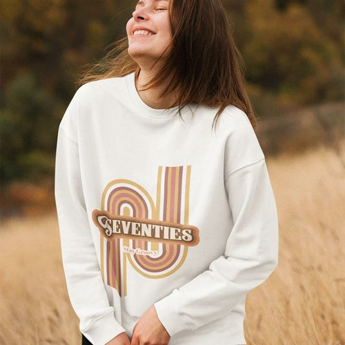 Womens Retro 70's Crewneck Sweatshirt.