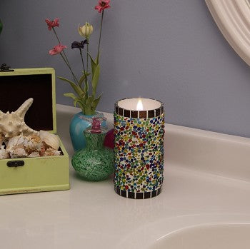 Solare 3D Virtual Flame Candles with Color-Hue Technology Speckled Stu