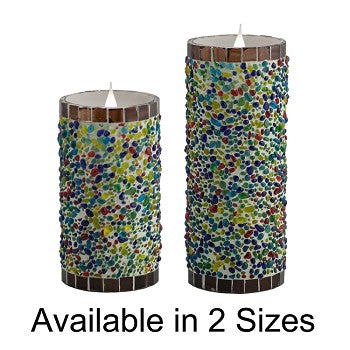 Solare 3D Virtual Flame Candles with Color-Hue Technology Speckled Stu