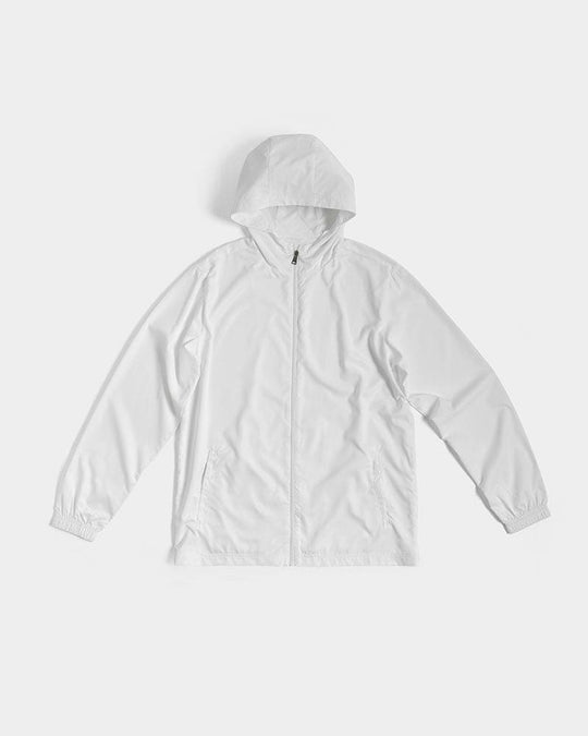 Mens Windbreaker Jacket with Hood - White