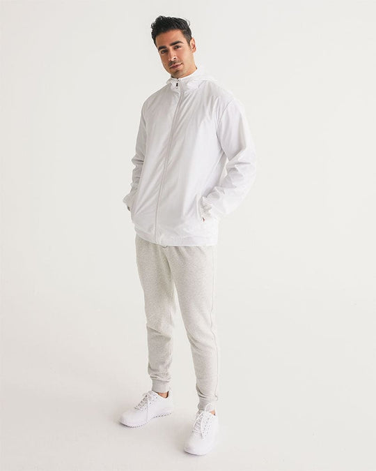 Mens Windbreaker Jacket with Hood - White